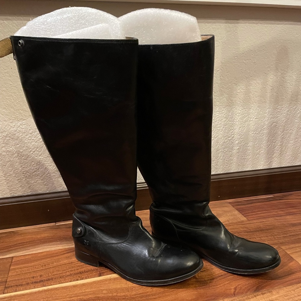Black Frye Riding Boots Size 9.5 Extended Calf